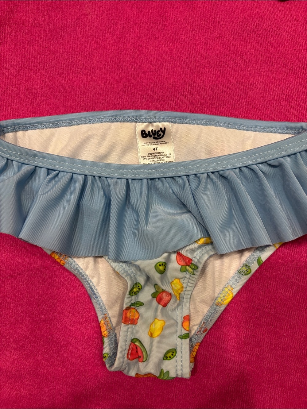 Bluey Girls' Two-Piece Ruffle Swim Set - Light Blue - Picture 3 of 4